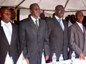 Micheal Mabikke, Hussein Kyanjo, Kiiza Besigye and Prof. Kigongo. The four remaining bulls in the IPC. Courtesy Photo.