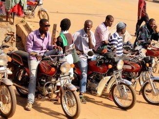 Boda Boda riders on stage