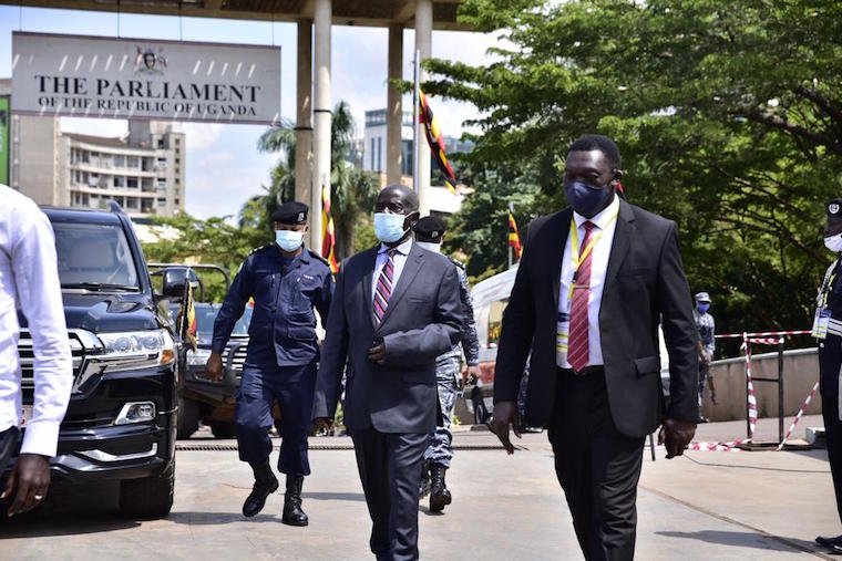 Vice President Edward Kiwanuka Ssekandi arrives at Parliament of Uganda for the address
