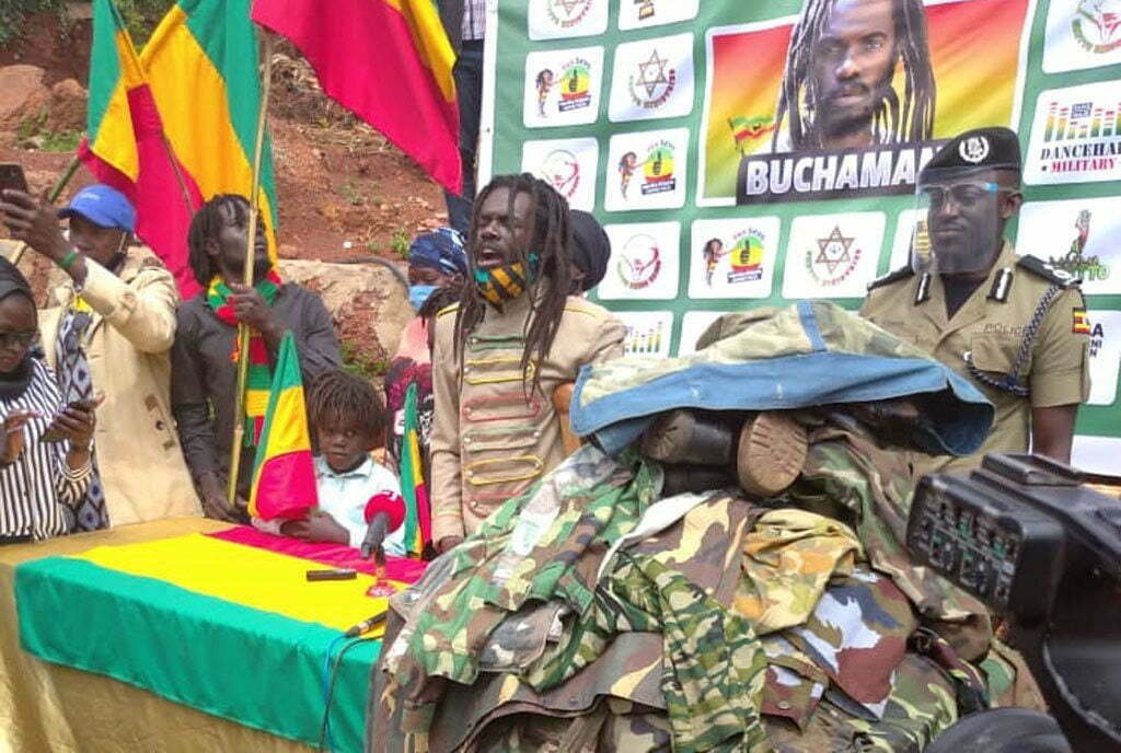 Buchaman’s ghetto crew surrender military uniforms to Uganda police